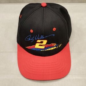 Nascar Rusty Wallace hat youth size snap back black red embroidered Cobra Caps